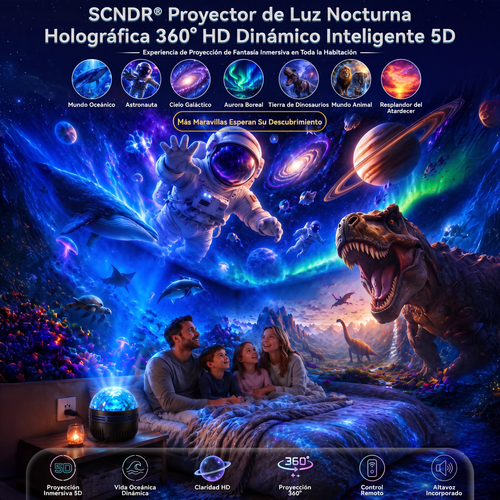 Tienda Oficial | 💕🎁 Proyector holográfico inteligente de cielo estrellado SCNDR® 360°（HD Smart Dynamic 5D）