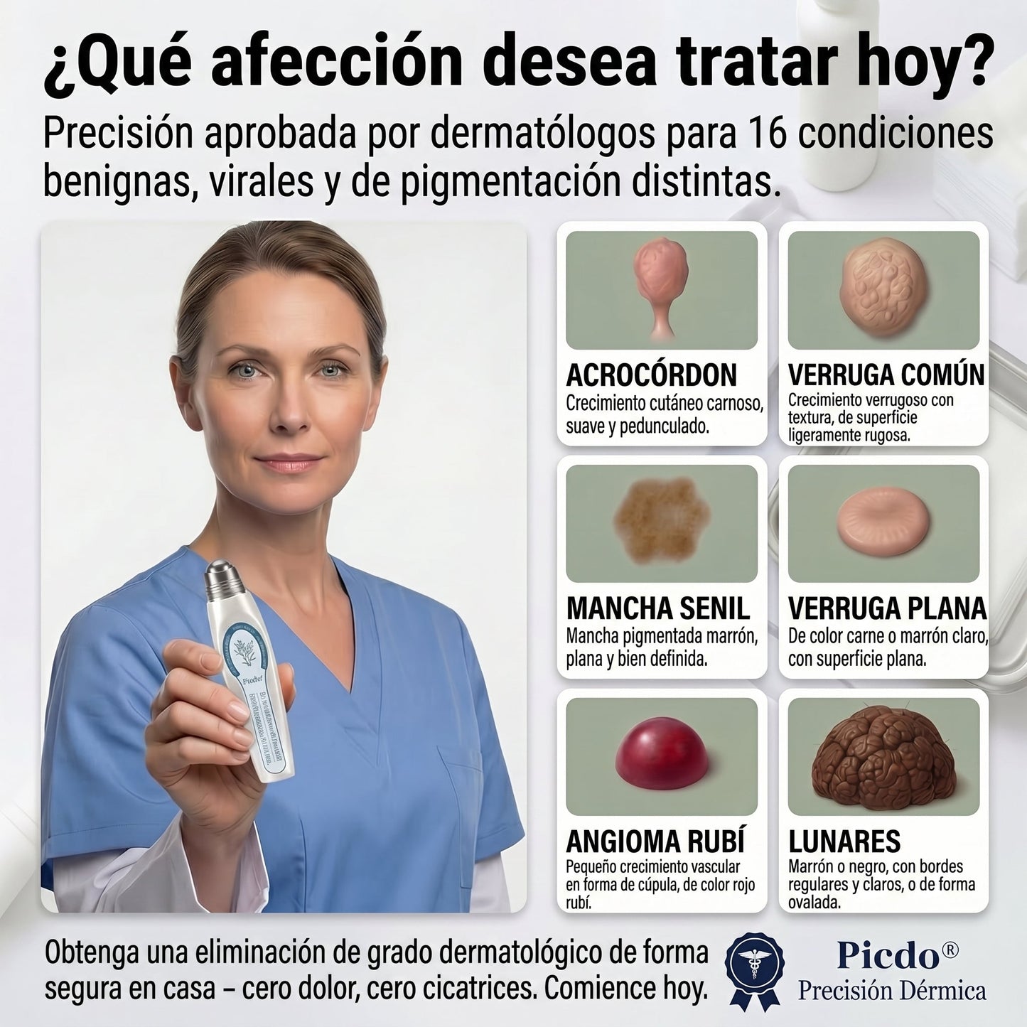 👩🏻‍🔬𝐏𝐢𝐜𝐝𝐨® Borrador de Verrugas y Manchas en 7 Días (𝐀𝐩𝐥𝐢𝐜𝐚𝐝𝐨𝐫 𝐫𝐨𝐥𝐥-𝐨𝐧: 𝐬𝐢𝐧 𝐝𝐨𝐥𝐨𝐫 𝐧𝐢 𝐜𝐢𝐜𝐚𝐭𝐫𝐢𝐜𝐞𝐬)✨