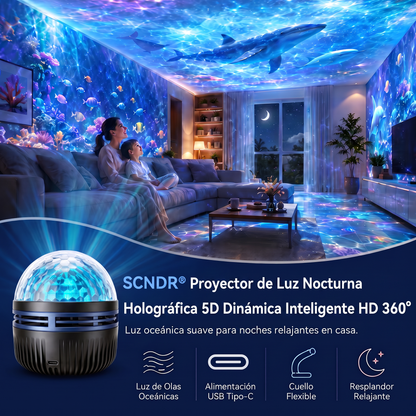 Tienda Oficial | 💕🎁 Proyector holográfico inteligente de cielo estrellado SCNDR® 360°（HD Smart Dynamic 5D）