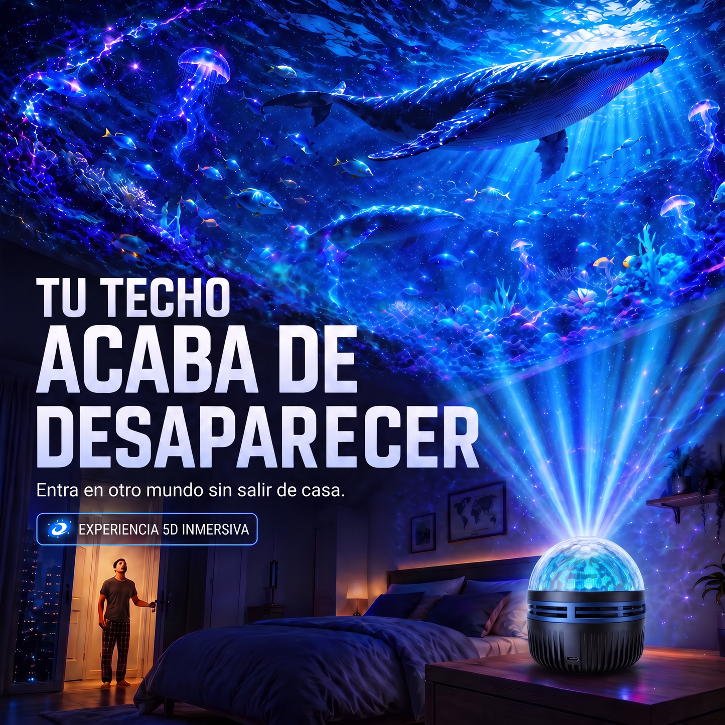 Tienda Oficial | 💕🎁 Proyector holográfico inteligente de cielo estrellado SCNDR® 360°（HD Smart Dynamic 5D）